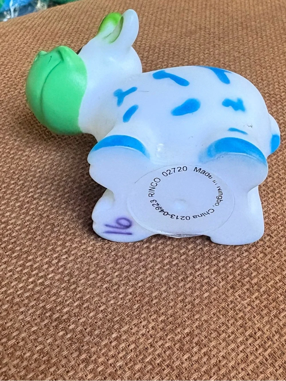 Cow Toy Moo Moo Subaru Blue & white cute smiling cow with green accents #cow